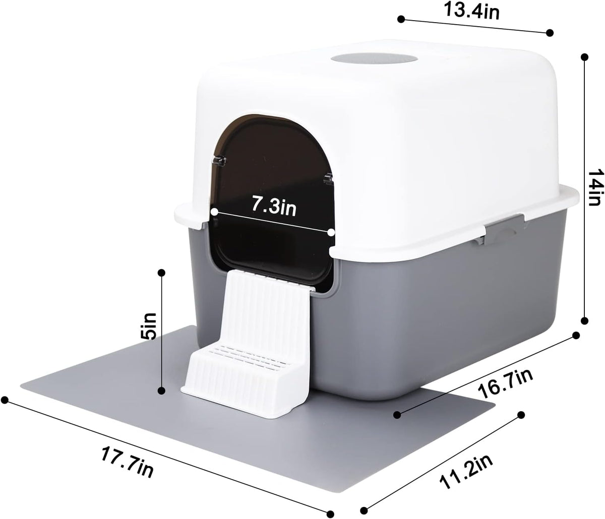 Enclosed Cat Litter Box: Odor Control Leak Resistant Design