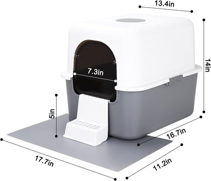 Enclosed Cat Litter Box: Odor Control Leak Resistant Design