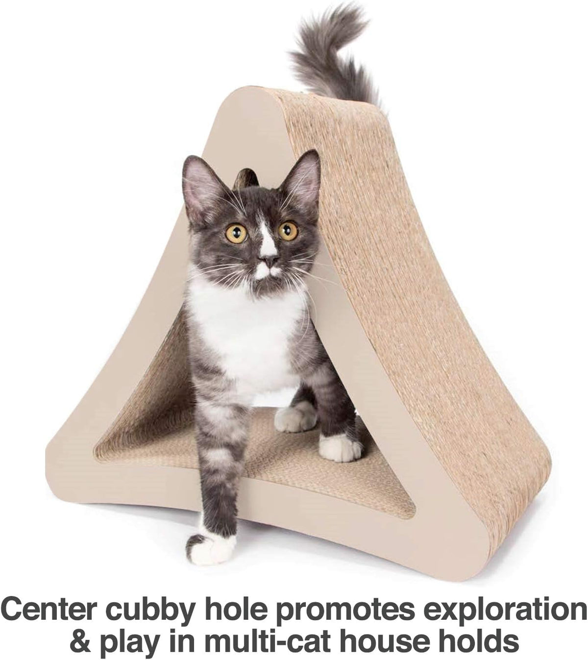 3-Sided Vertical Cat Scratching Post - Dimensions: 18" x 10.5" x 15.9"