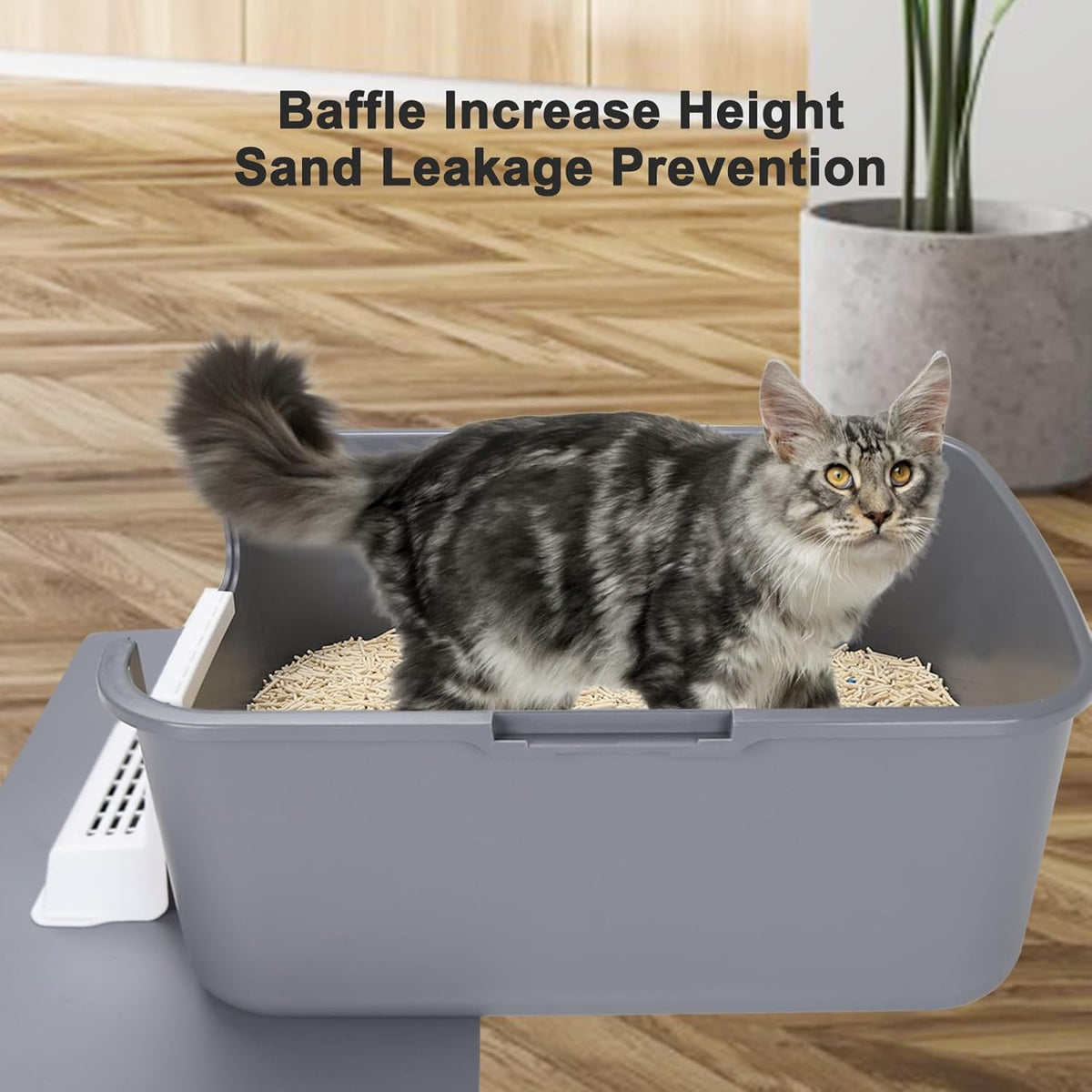 Enclosed Cat Litter Box: Odor Control Leak Resistant Design
