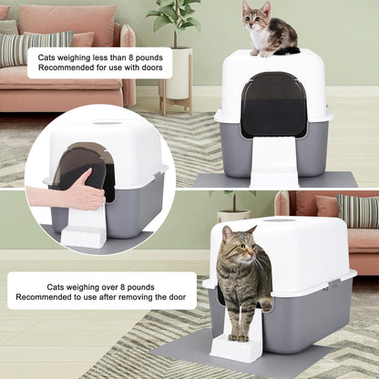 Enclosed Cat Litter Box: Odor Control Leak Resistant Design