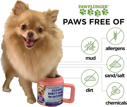 Paw Plunger – Dog Paw Cleaner - Dog and Puppy Essentials - Portable Dirty Paw Washer - Ideal for Medium Dogs - Black