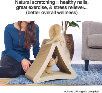 3-Sided Vertical Cat Scratching Post - Dimensions: 18" x 10.5" x 15.9"